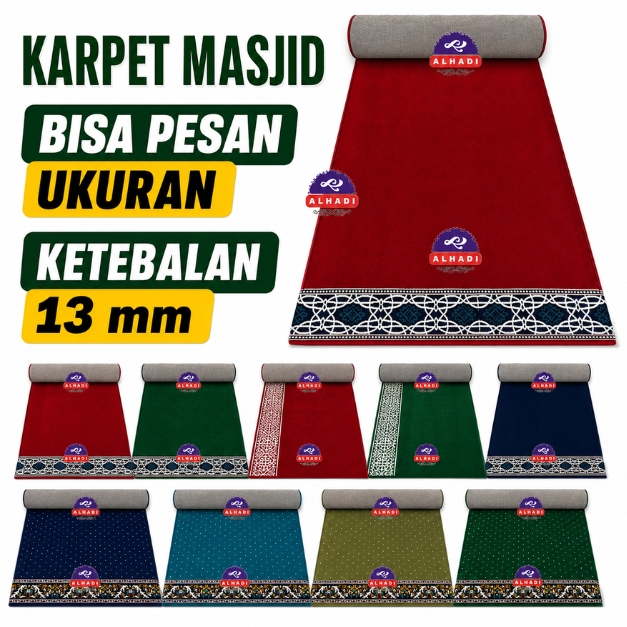 Karpet Masjid MAULANA METERAN 100 x 120cm Tebal 12mm Custom Ukuran Sajadah Empuk Roll Musholla Alhadi MALGIZ