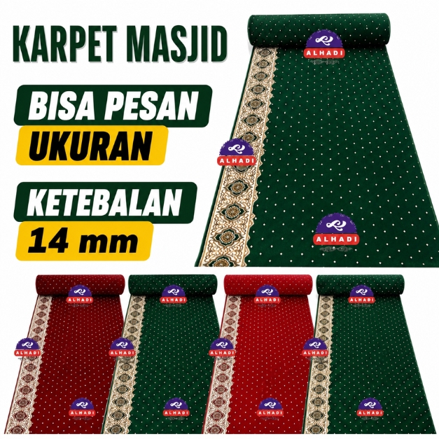 Karpet Masjid BURSA METERAN Ukuran 100 x 120cm Tebal 14mm Sajadah Mushola Turki BURGIZ