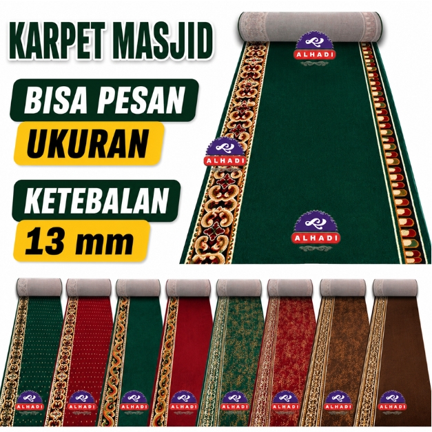 Karpet Masjid KINGDOM METERAN 100 x 120cm Tebal 12mm Custom Ukuran Sajadah Empuk Roll Musholla Alhadi KINGRA