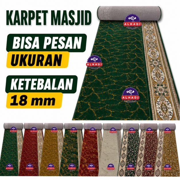 Karpet Masjid SEVGRA METERAN Ukuran 100 x 120cm Tebal 18mm Sajadah Mushola Turki