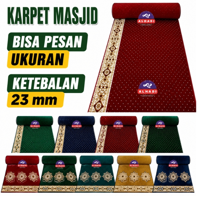 Karpet Masjid PADIGIZ METERAN Ukuran 100 x 120cm Tebal 23mm Sajadah Mushola Turki