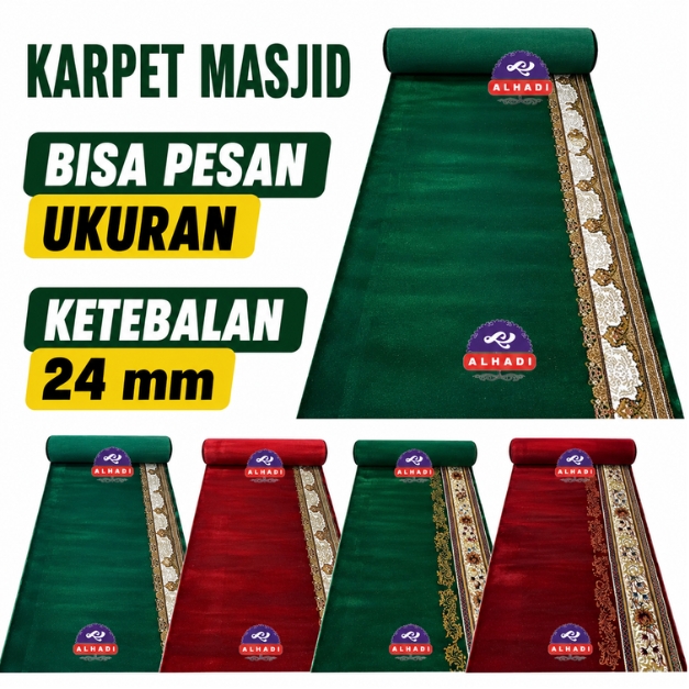 Karpet Masjid MAJGRA METERAN Ukuran 100 x 120cm Tebal 24mm Sajadah Mushola Turki